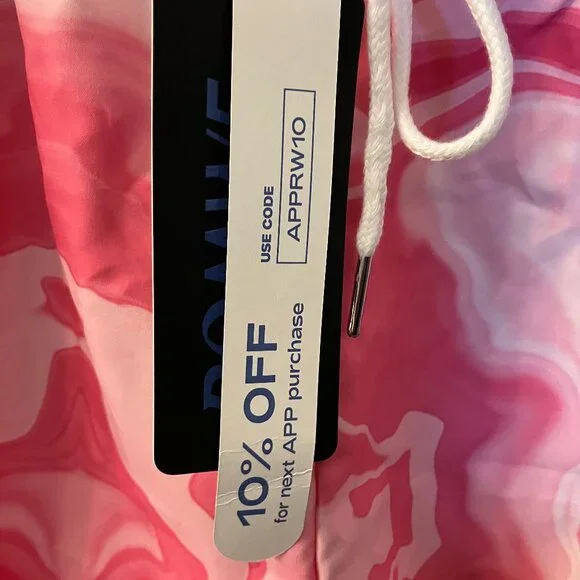 NWT Romwe Shein Pink/White Tie Dyed Womens Shorts L - Picture 2 of 5